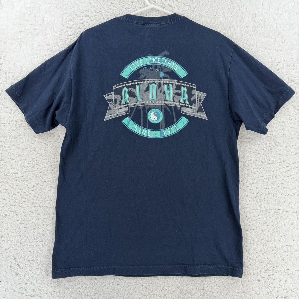 T&C Surf Designs Shirt Mens Large Blue Aloha Live Like This Tee T-Shirt Hawaii